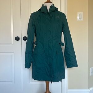 The North Face Jacket Women Green Waterproof Rain Coat Hiking Sz Large